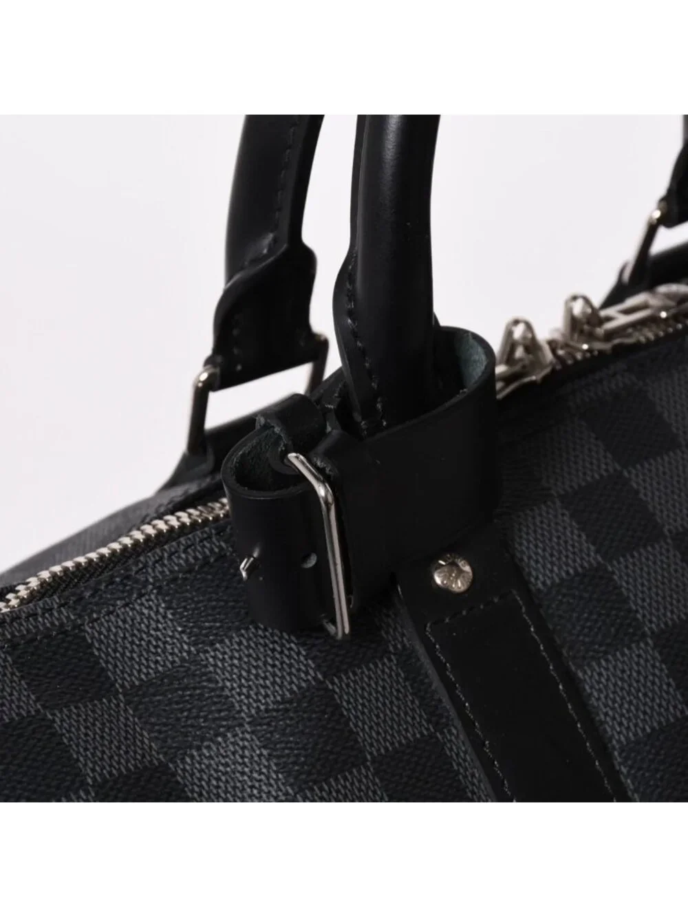 Louis Vuitton Boston Keepall Bandouliere 45 Damier Graphite Black Silver